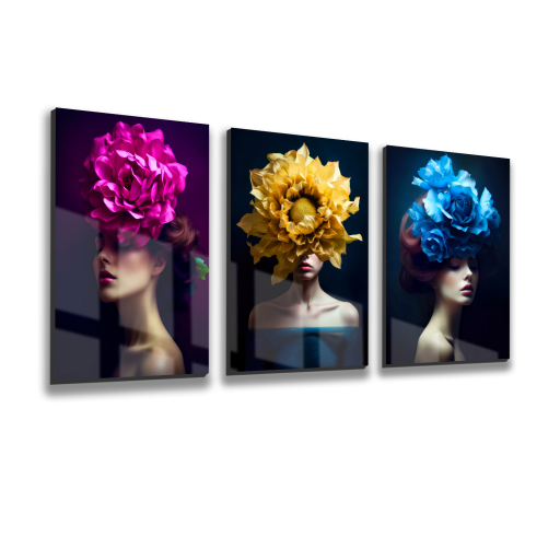 Yapışkanlı Duvar Tabloları 3'lü Set