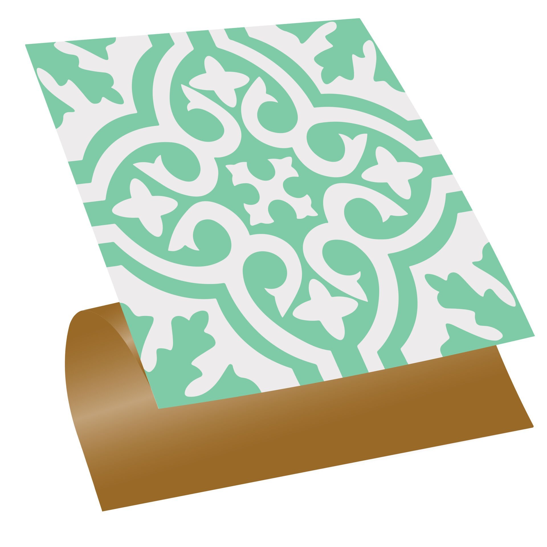 Tink Self Adhesive Green Solo Patterned PVC Tile Covering 30x30 cm