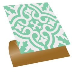 Tink Self Adhesive Green Solo Patterned PVC Tile Covering 30x30 cm
