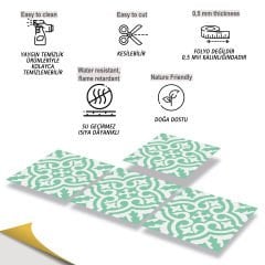 Tink Self Adhesive Green Solo Patterned PVC Tile Covering 30x30 cm