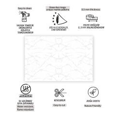 Tink Silver Mermer Desenli Panel Pvc 41X62 cm