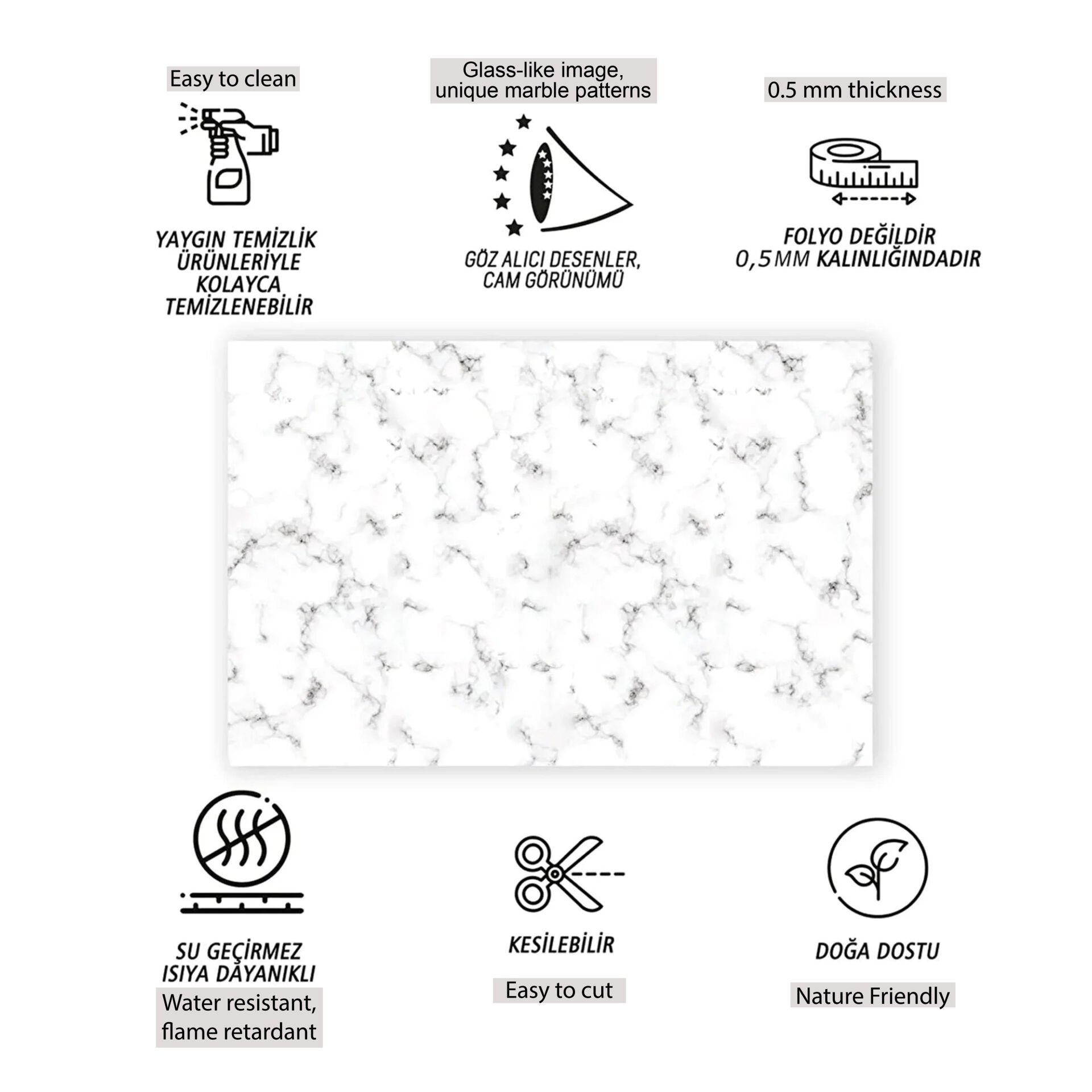 Tink Granit Mermer Desenli Panel Pvc 41X62 cm 1 m² (4 Adet)