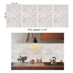Tink Gray Stained Marble Patterned Panel Pvc 41X62 cm 1 m² (4 Pieces)
