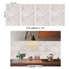 Tink Gri Lekeli Mermer Desenli Panel Pvc 41X62 cm