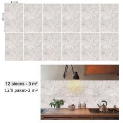 Tink Gri Lekeli Mermer Desenli Panel Pvc 41X62 cm