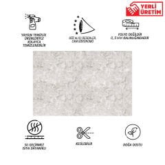 Tink Gray Stained Marble Patterned Panel Pvc 41X62 cm 1 m² (4 Pieces)
