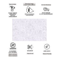 Tink Antrasit Mermer Desenli Panel Pvc 41X62 cm 1 m² (4 Adet)