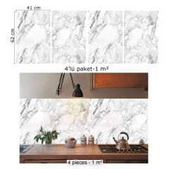 Tink Beyaz Mermer Desenli Panel Pvc 41X62 cm 3 m² (12 Adet)