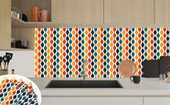 Tink Kendinden Yapışkanlı Renkli Dalga Desenli Pvc Karo Kaplama 30x30 cm