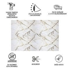 Tink Yellow Striped Marble Patterned Panel Pvc 41X62 cm
