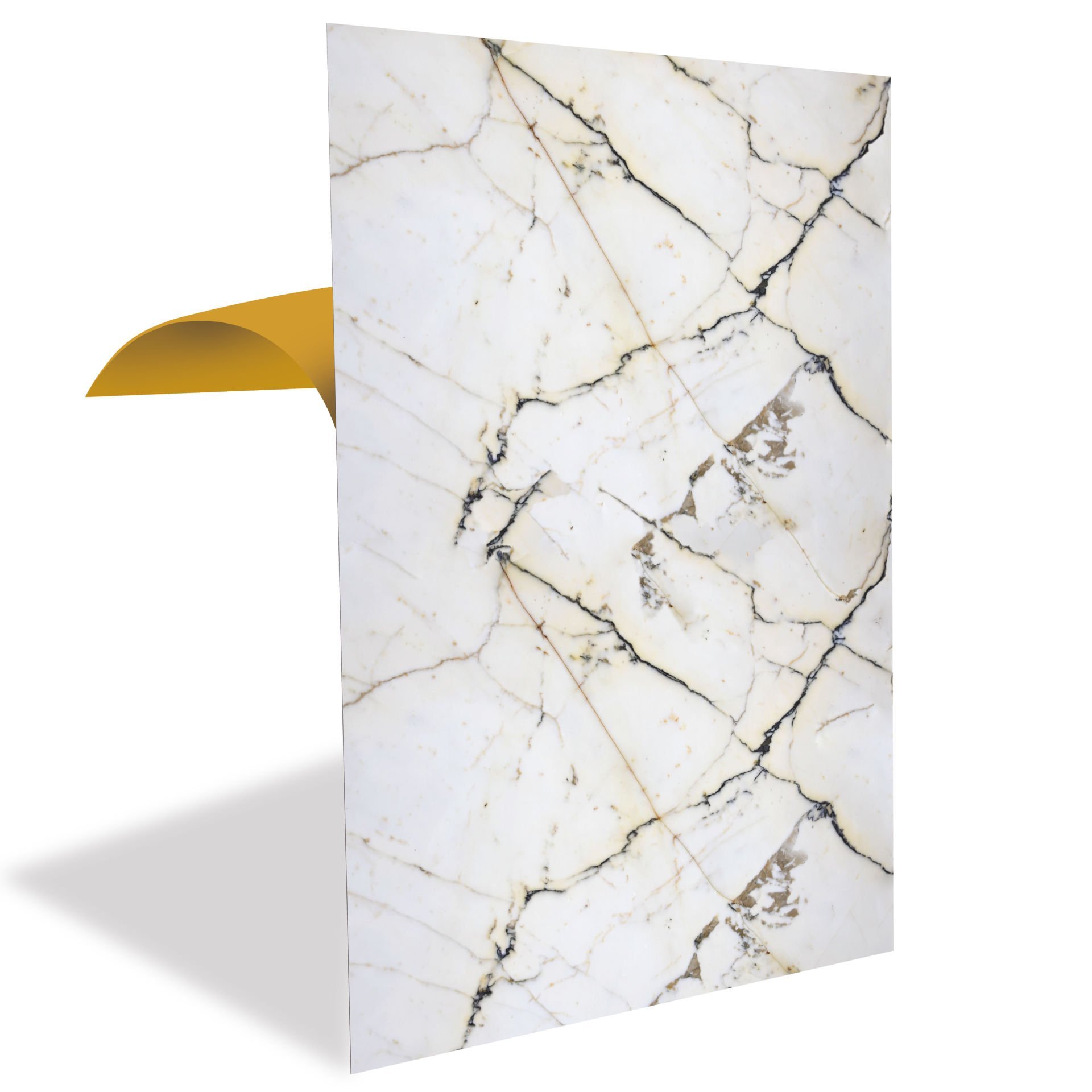 Tink Yellow Striped Marble Patterned Panel Pvc 41X62 cm