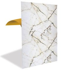 Tink Yellow Striped Marble Patterned Panel Pvc 41X62 cm