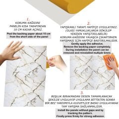 Tink Sarı Çizgili Mermer Desenli Panel Pvc 41X62 cm 1 m² (4 Adet)