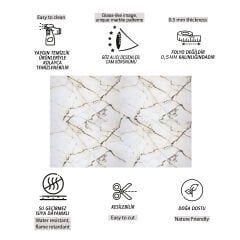 Tink Sarı Çizgili Mermer Desenli Panel Pvc 41X62 cm 1 m² (4 Adet)
