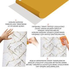 Tink Yellow Striped Marble Patterned Panel Pvc 41X62 cm