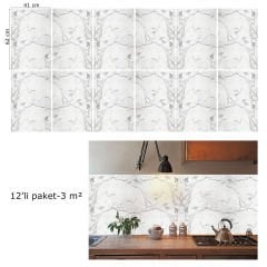 Tink Çizgili Mermer Desenli Panel Pvc 41X62 cm 3 m² (12 Adet)