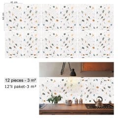 Tink Terrazzo Mermer Desenli Panel Pvc 41X62 cm 1 m² (4 Adet)