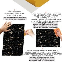 Tink Gold Siyah Mermer Desenli Panel Pvc 41X62 cm 1 m² (4 Adet)