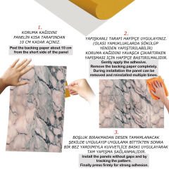Tink Pembe Mermer Desenli Panel Pvc 41X62 cm 1 m² (4 Adet)