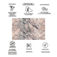 Tink Pembe Mermer Desenli Panel Pvc 41X62 cm