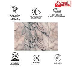 Tink Pembe Mermer Desenli Panel Pvc 41X62 cm