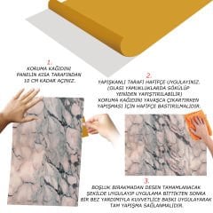 Tink Pembe Mermer Desenli Panel Pvc 41X62 cm