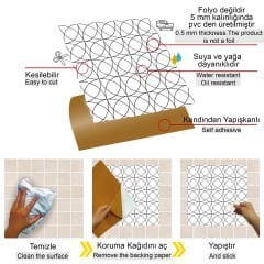 Tink Kendinden Yapışkanlı Çizgi Desenli Pvc Karo Kaplama 30X30 CM