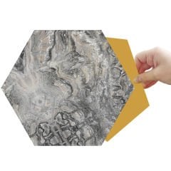 Tink Kendinden Yapışkanlı Mermer Desenli Altıgen Pvc Karo Kaplama 27x31 cm