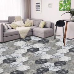 Tink Self Adhesive Marble Patterned Hexagonal PVC Tile Covering 27x31 cm