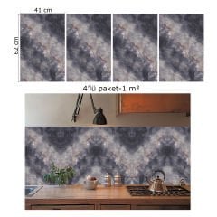 Tink Red Line Marble Patterned Panel Pvc 41X62 cm