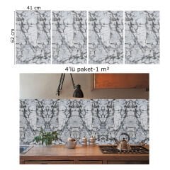 Tink Black Striped Marble Patterned Panel Pvc 41X62 cm