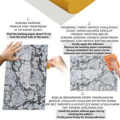 Tink Siyah Çizgili Mermer Desenli Panel Pvc 41X62 cm