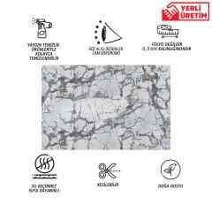 Tink Black Striped Marble Patterned Panel Pvc 41X62 cm