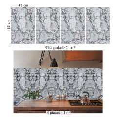 Tink Siyah Çizgili Mermer Desenli Panel Pvc 41X62 cm