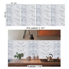 Tink Gri Dalgalı Mermer Desenli Panel Pvc 41X62 cm