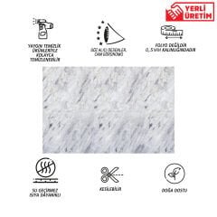 Tink Gri Dalgalı Mermer Desenli Panel Pvc 41X62 cm