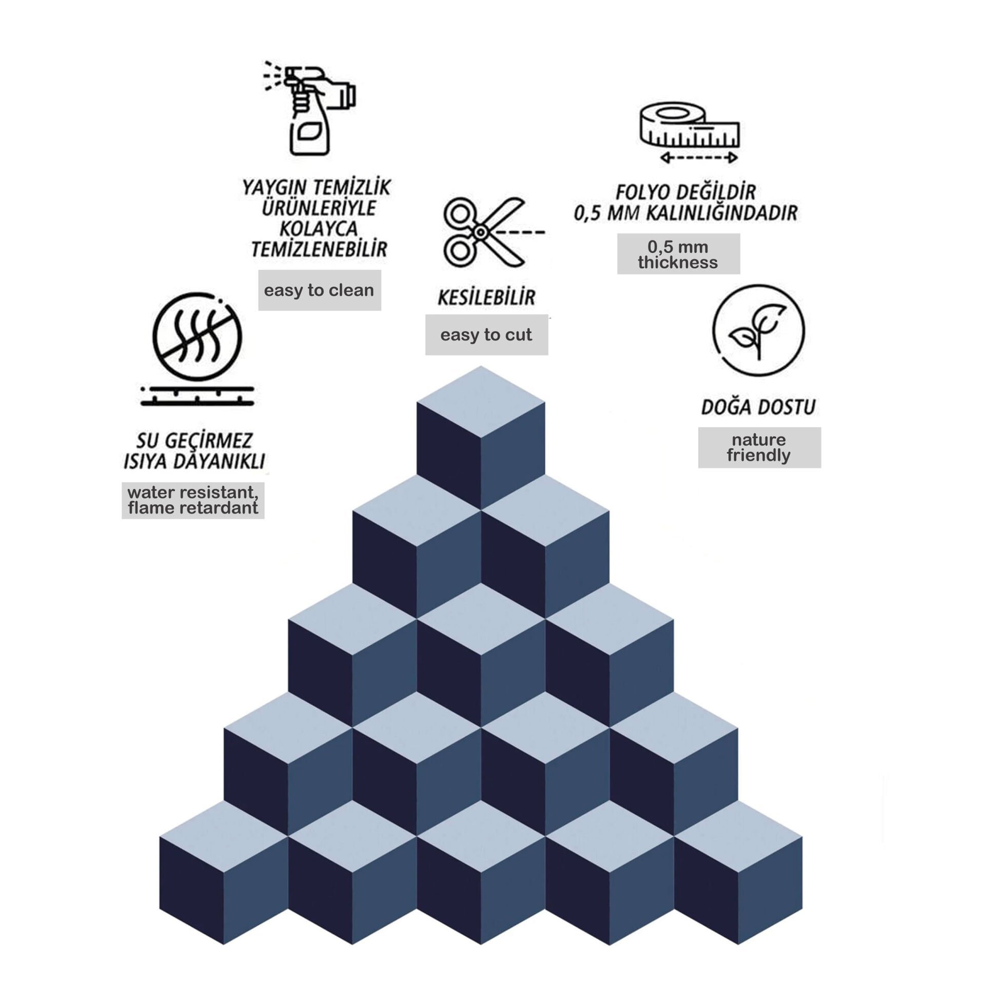 Tink Kendinden Yapışkanlı Popart  Altıgen Pvc Karo Kaplama 27x31 cm