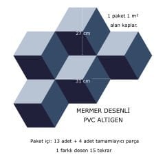 Tink Self Adhesive Popart Hexagon PVC Tile Covering 27x31 cm