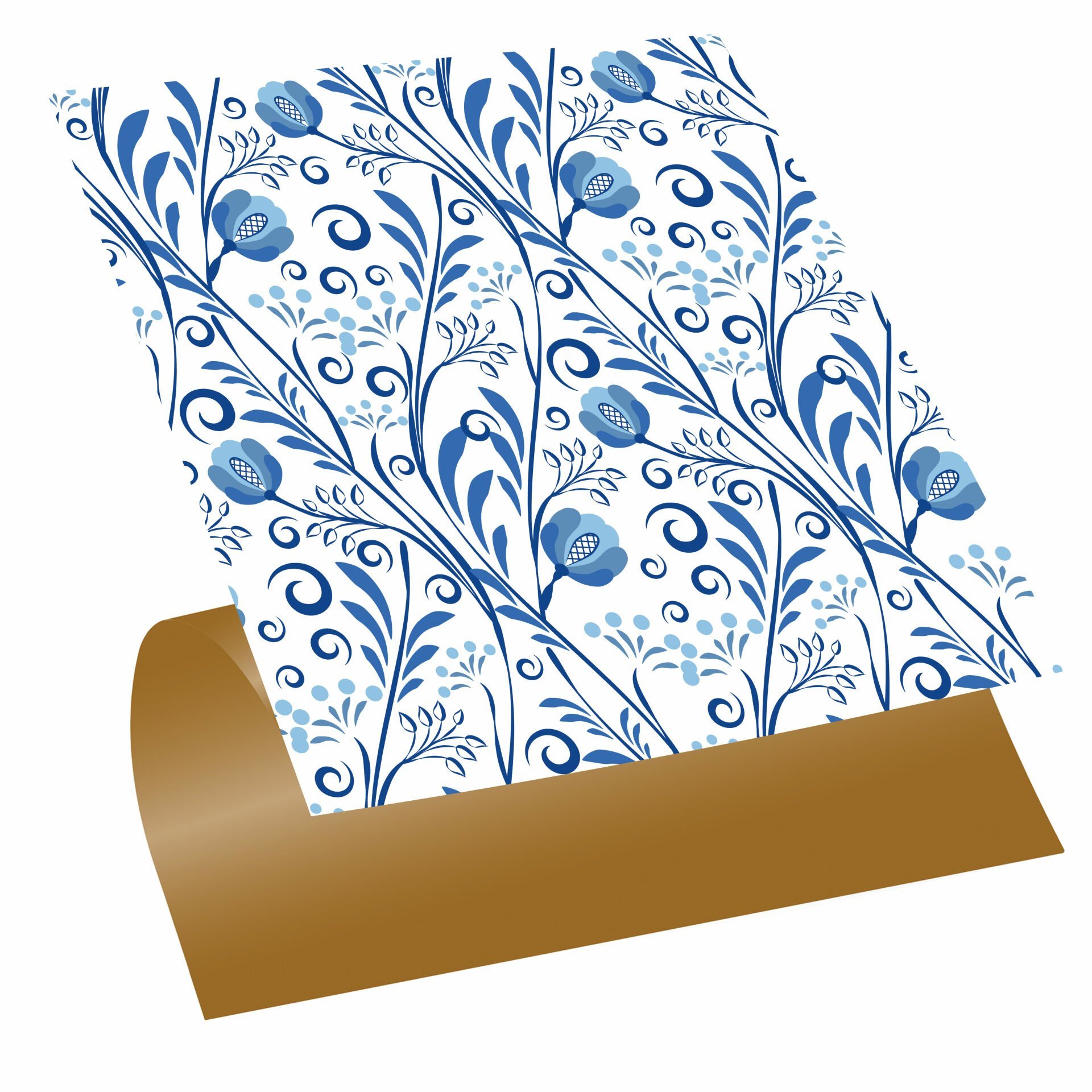 Tink Self Adhesive Blue Ivy Patterned 30x30 cm PVC Tile Covering