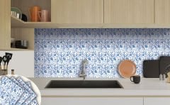 Tink Self Adhesive Blue Ivy Patterned 30x30 cm PVC Tile Covering