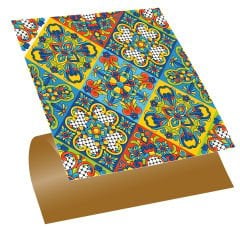 Tink Kendinden Yapışkanlı Talavera Desenli 30x30 cm Pvc Karo Kaplama 1 m2 (11 Adet)
