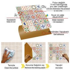 Tink Kendinden Yapışkanlı Modern Karo Desenli 30x30 cm Pvc Karo Kaplama