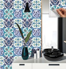Tink Kendinden Yapışkanlı Pvc Yer Duvar Karosu Çini 010 Desenli 30x30 cm 0,36 m2 (4 Adet)