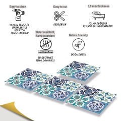 Tink Kendinden Yapışkanlı Pvc Yer Duvar Karosu Çini 010 Desenli 30x30 cm 0,36 m2 (4 Adet)