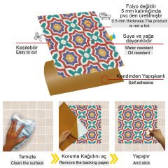 Tink Kendinden Yapışkanlı Kontrast Yıldız Desenli 30x30 cm Pvc Karo Kaplama 0,36 m2 (4 Adet)