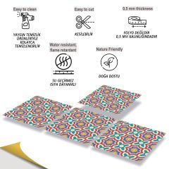 Tink Kendinden Yapışkanlı Kontrast Yıldız Desenli 30x30 cm Pvc Karo Kaplama 0,36 m2 (4 Adet)