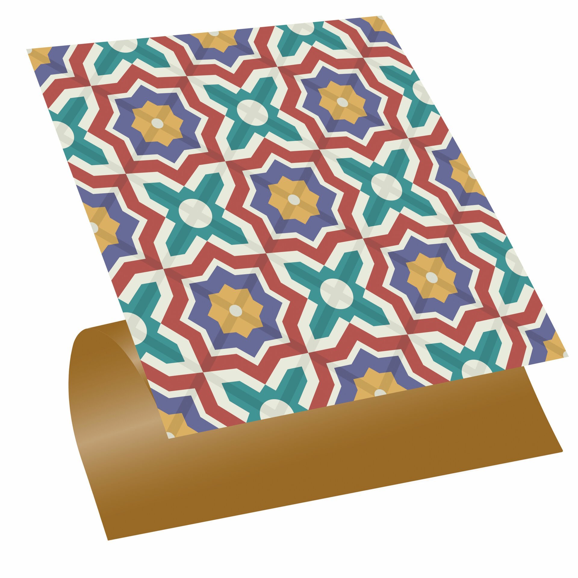 Tink Kendinden Yapışkanlı Kontrast Yıldız Desenli 30x30 cm Pvc Karo Kaplama 0,36 m2 (4 Adet)