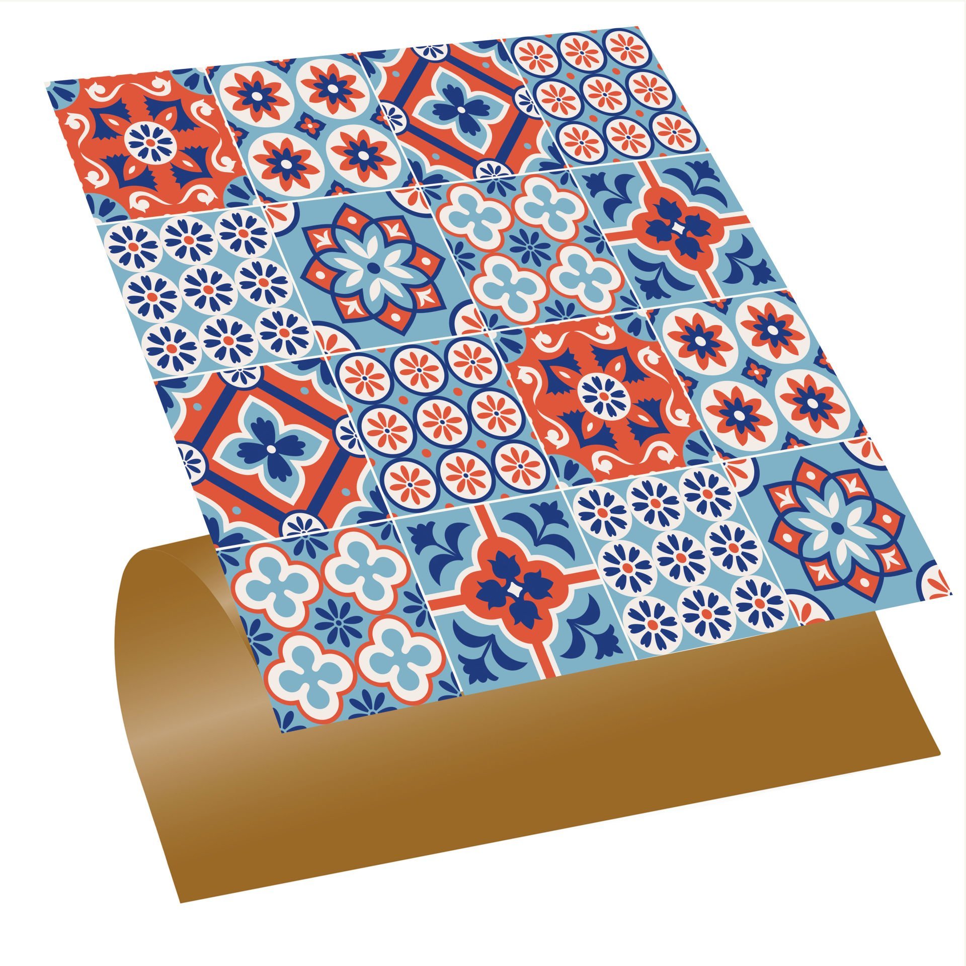 Tink Self Adhesive Contrast 4 Tile Patterned 30x30 cm PVC Tile Covering 0.36 m2 (4 Pieces)