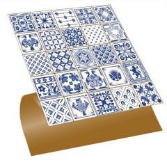 Tink Kendinden Yapışkanlı Modern Mavi Karo Desenli 30x30 cm Pvc Karo Kaplama