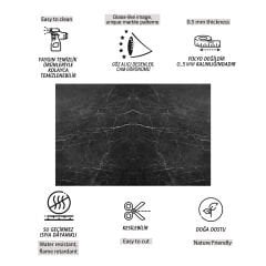 Tink Belgium Black Mermer Desenli Panel Pvc 41X62 cm 1 m² (4 Adet)